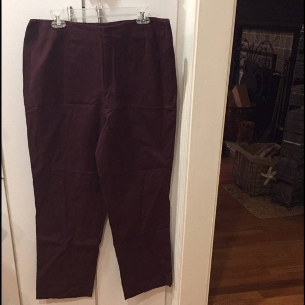 Ellen Tracy  Cotton Pants Eggplant Purple- 14 NWOT